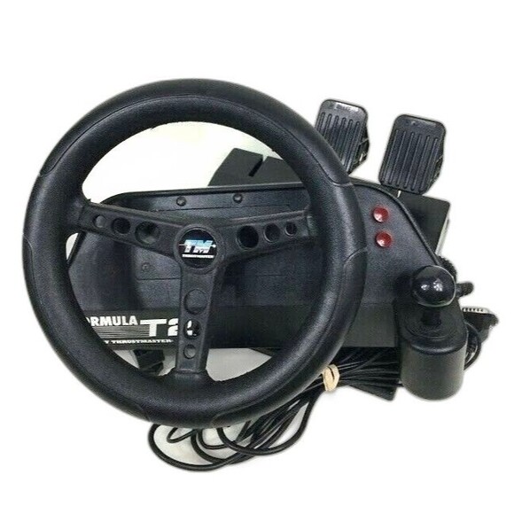 PC Thrustmaster Formula T2 - SERIAL Plug-VTG-Gaming/Racing Steering Wheel+Pedal - Picture 1 of 9